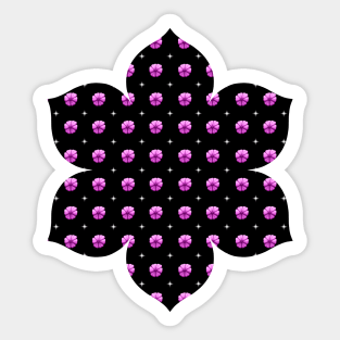 Rows of Stars and Flowers, Light Purple Sticker